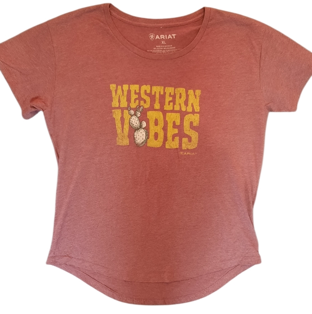 Ariat Shirt Women's XL Red Western Vibes Outdoor Streetwear Rugged Southwest